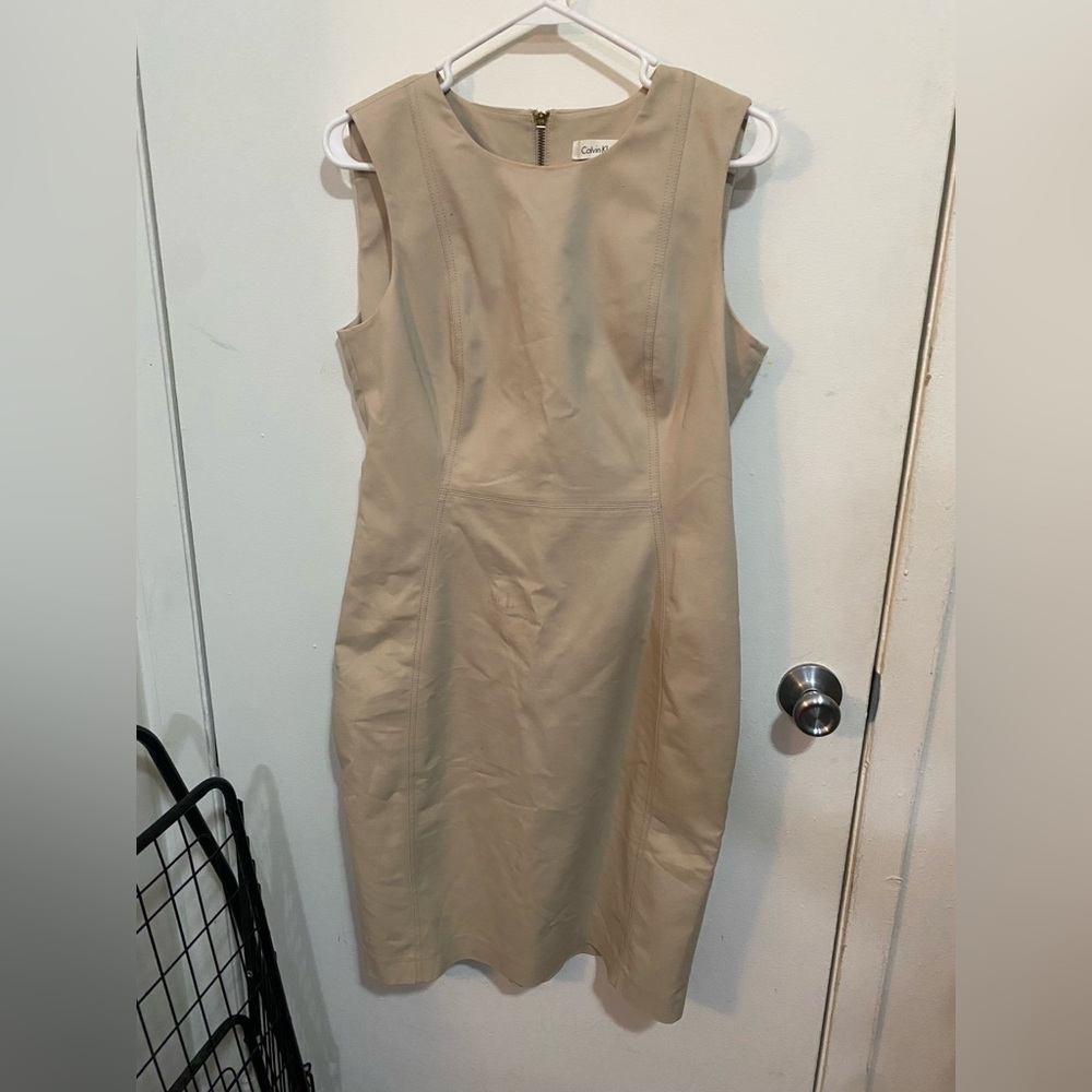Calvin Klein Women's Beige Midi Dress